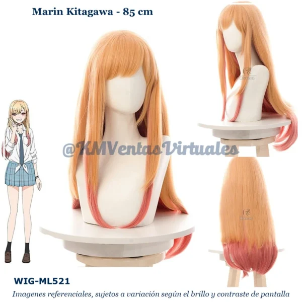 Peluca Kitagawa Naranja Larga (WIG-ML521)