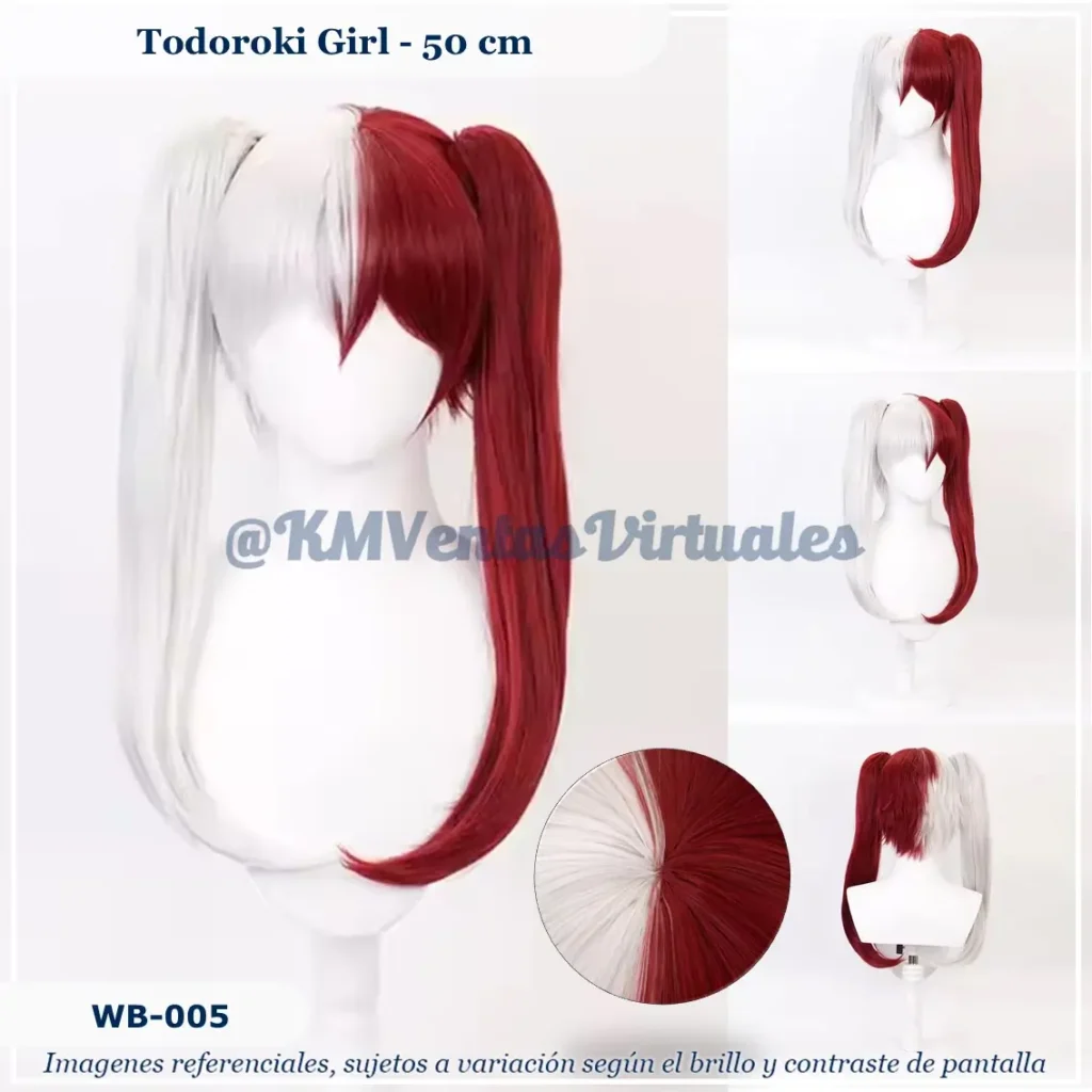 Peluca Todoroki Girl Mixto Mediana (WB-005)