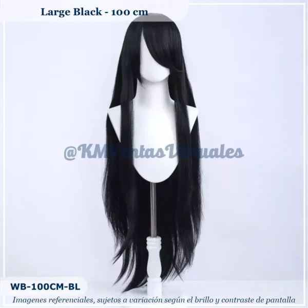 Peluca Negro Larga (WB-100CM-BL)