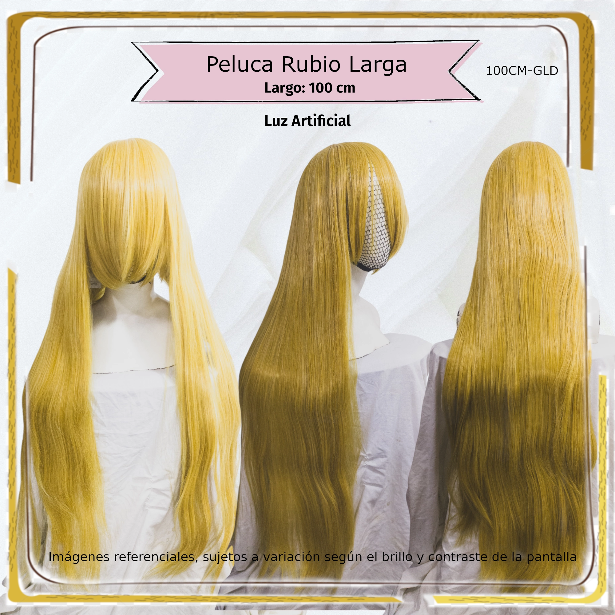 Peluca Rubio Larga (WB-100CM-GLD) - Image 2