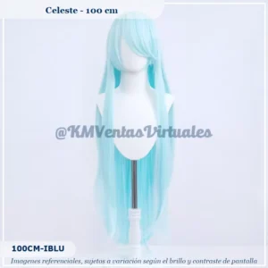 Peluca Celeste Larga (WB-100CM-IBLU)