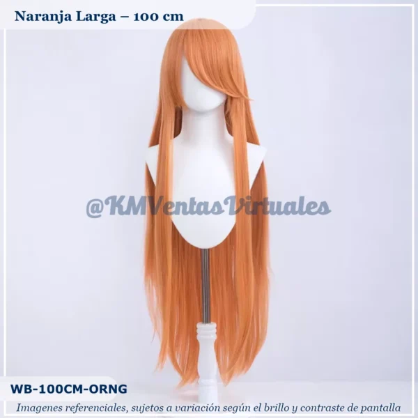 Peluca Naranja Larga (WB-100CM-ORNG)