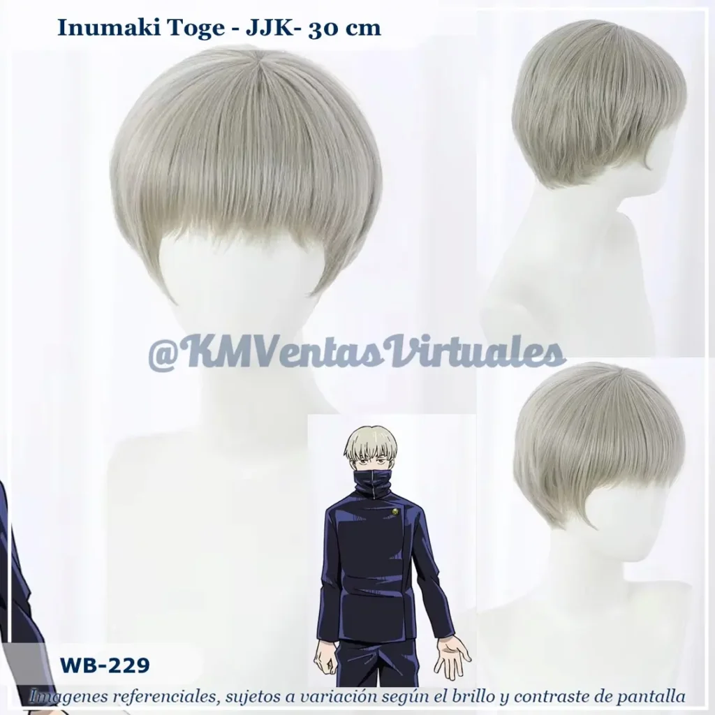 Peluca Inumaki Gris Corta (WB-229)