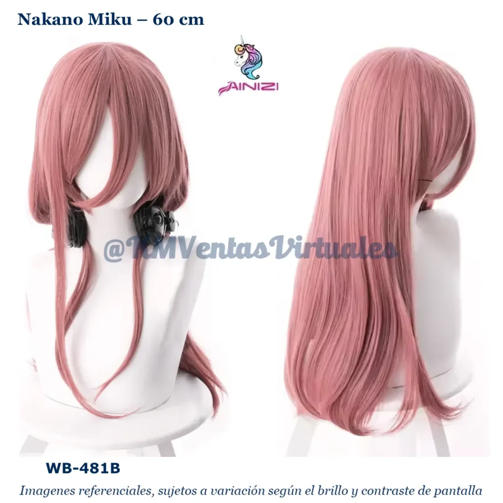 Peluca Miku Rosado Mediana (WB-481B)