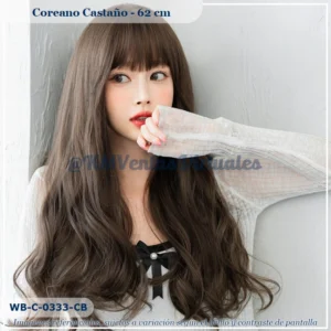 Peluca Estilo Coreano Castaño Mediana (WB-C-0333-CB)