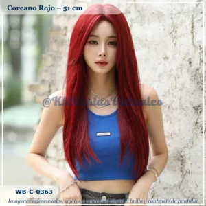 Peluca Estilo Coreano Rojo Mediana (WB-C-0363)