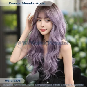 Peluca Estilo Coreano Morado Mediana (WB-C-0375)