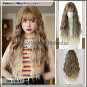 Peluca Estilo Coreano Marrón Mediana (WB-C-0416)