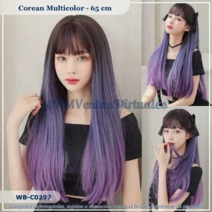 Peluca Estilo Coreano Morado Mediana (WB-C0297)