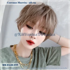 Peluca Estilo Coreano Marrón Corta (WB-D128-HTF)