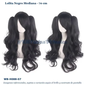 Peluca Lolita Negro Mediana (WB-H088-07)