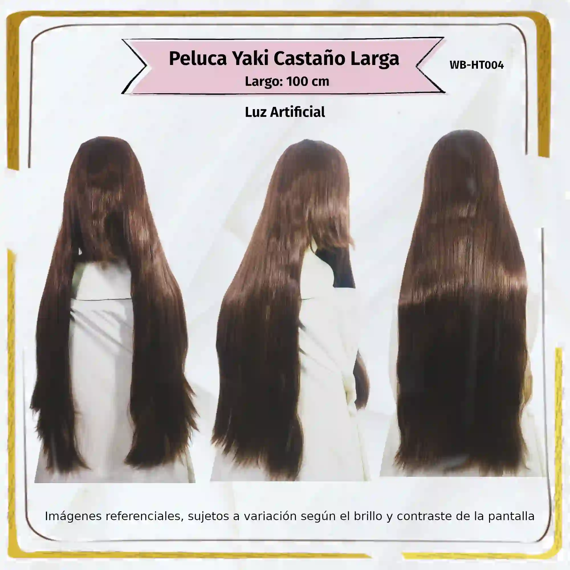 Peluca Yaki Castaño Larga (WB-HT004) - Image 2