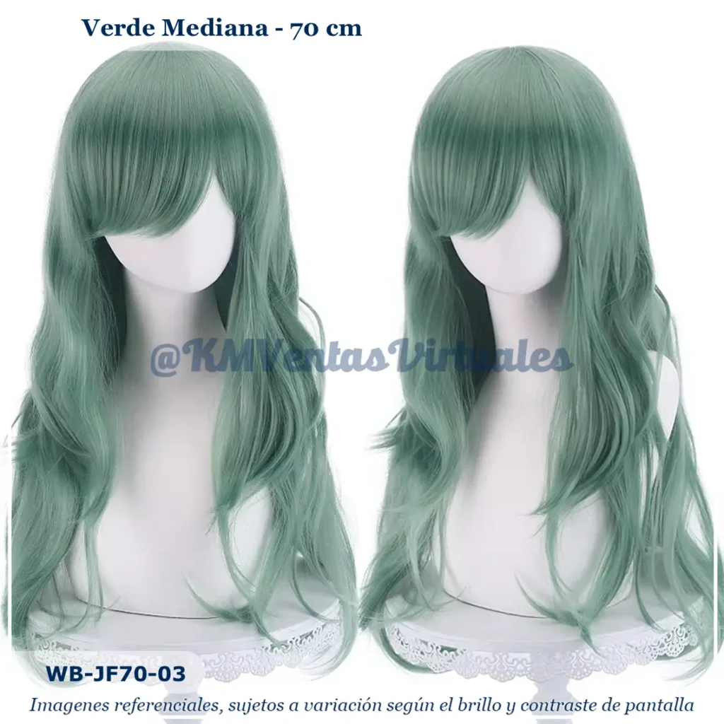 Peluca Verde Mediana (WB-JF70-03)
