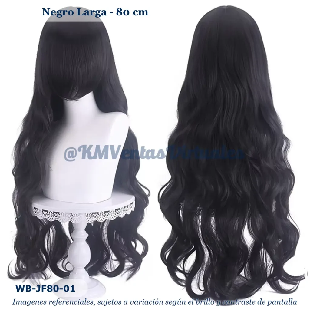 Peluca Negro Larga (WB-JF80-01)