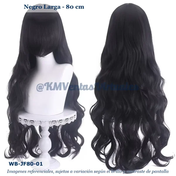 Peluca Negro Larga (WB-JF80-01)