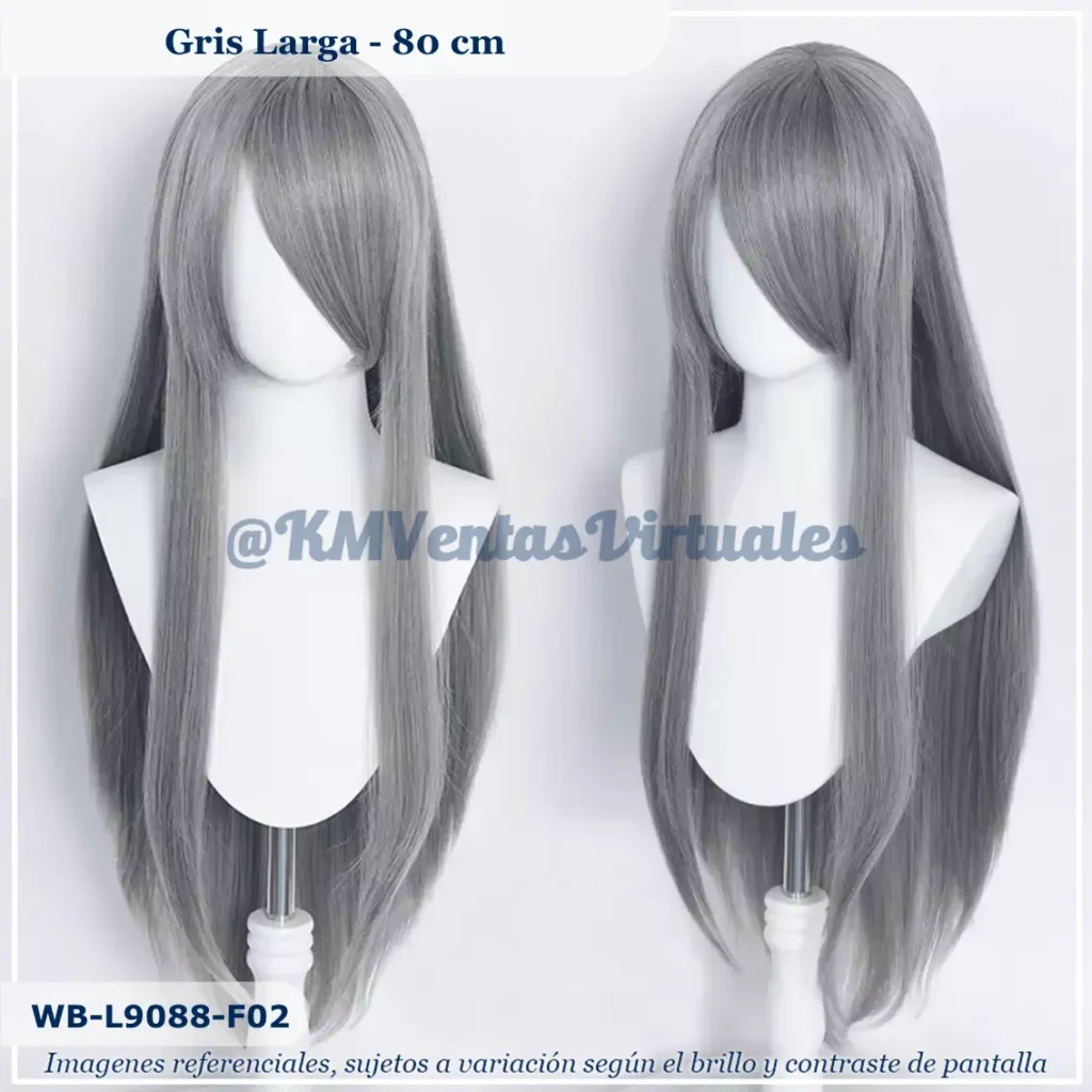 Peluca Gris Larga (WB-L9088-F02)