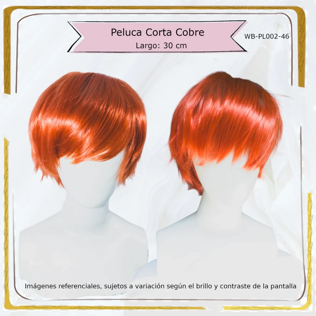 Peluca Rojo Corta (WB-PL002-46)