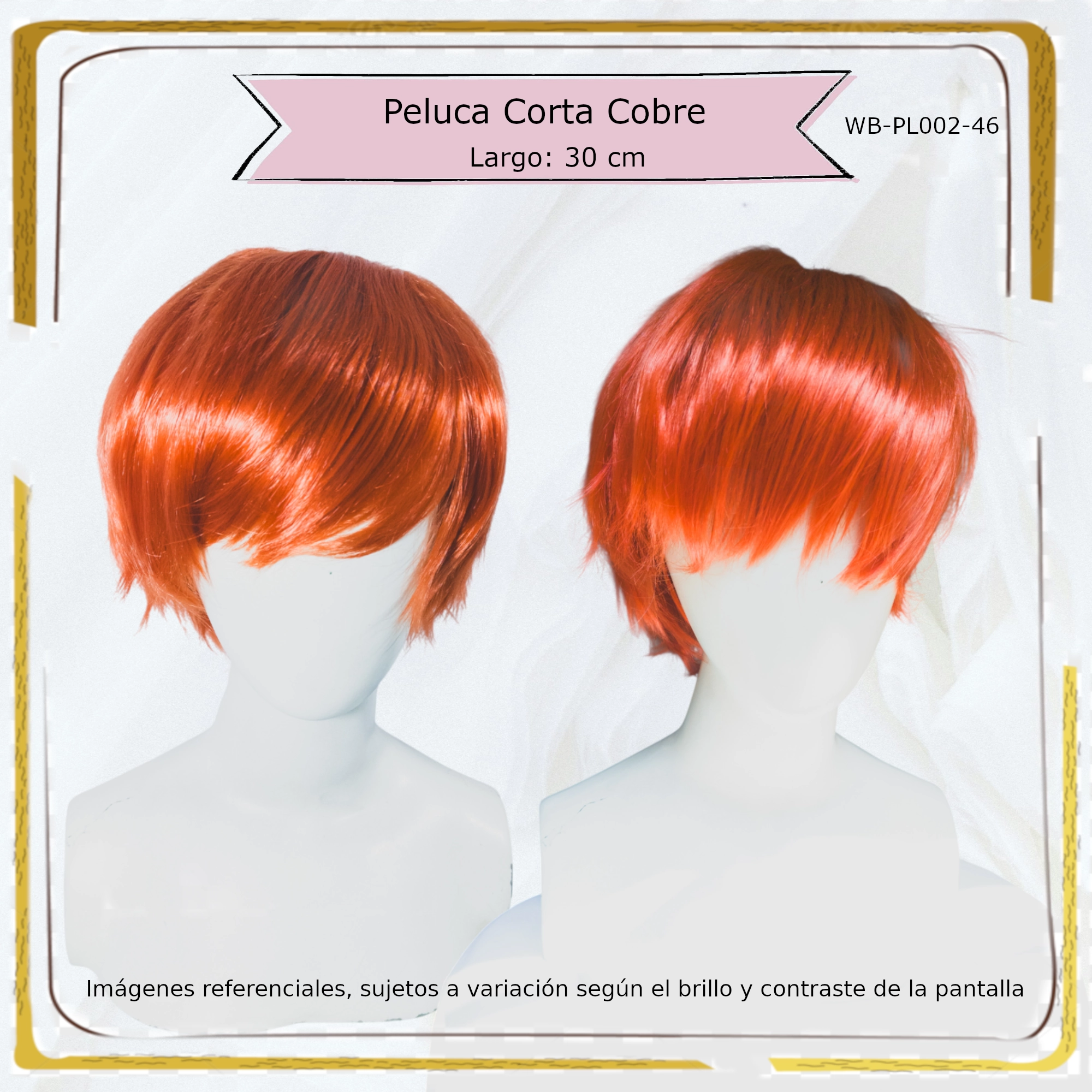 Peluca Rojo Corta (WB-PL002-46)