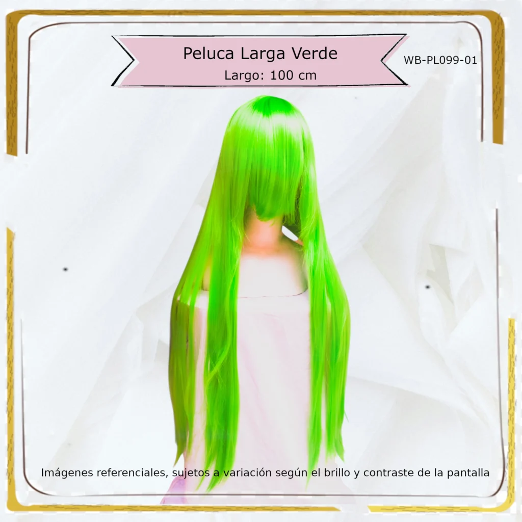 Peluca Verde Larga (WB-PL099-01)