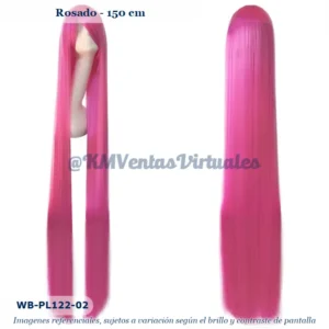 Peluca 150cm Rosado Larga (WB-PL122-02)
