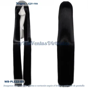Peluca 150cm Negro Larga (WB-PL122-03)