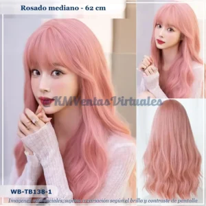 Peluca Estilo Coreano Rosado Mediana (WB-TB138-1)