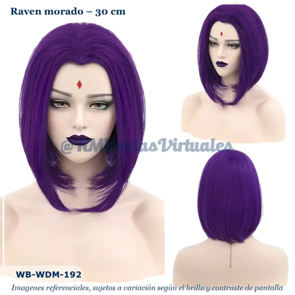 Peluca Raven Morado Corta (WB-WDM-192)