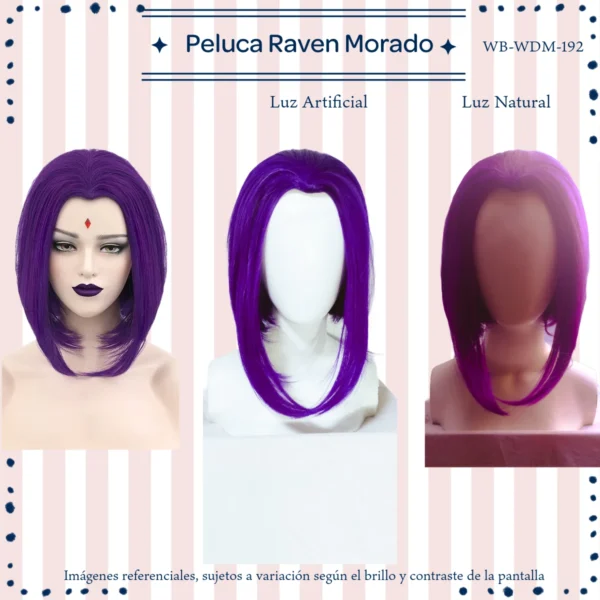 Peluca Raven Morado Corta (WB-WDM-192) - Image 2