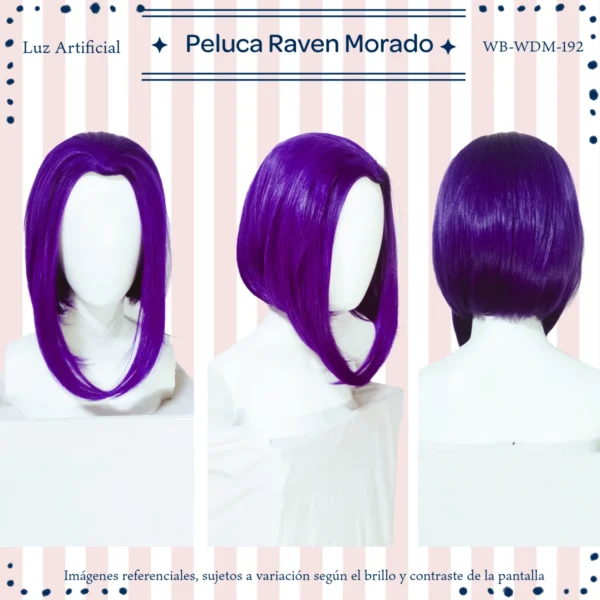 Peluca Raven Morado Corta (WB-WDM-192) - Image 3