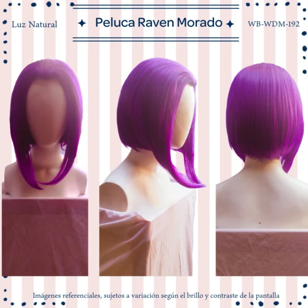 Peluca Raven Morado Corta (WB-WDM-192) - Image 4