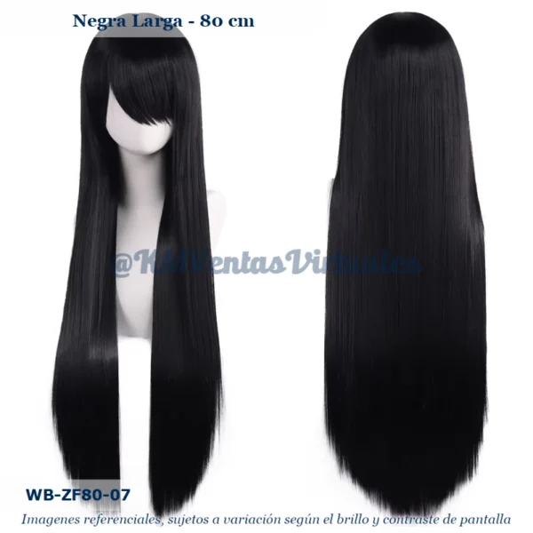 Peluca Negro Larga (WB-ZF80-07)