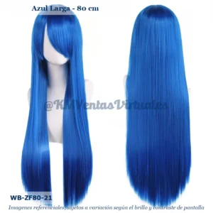 Peluca Azul Larga (WB-ZF80-21)