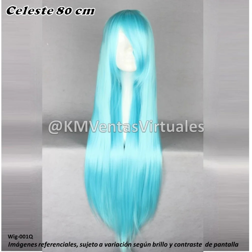 Peluca Aqua Celeste Larga (WIG-001Q)