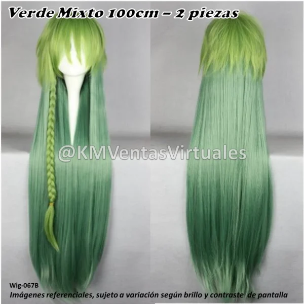Peluca Verde Larga (WIG-067B)