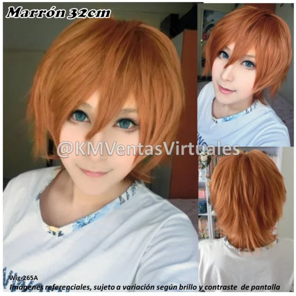 Peluca Lovino Marrón Corta (WIG-265A)