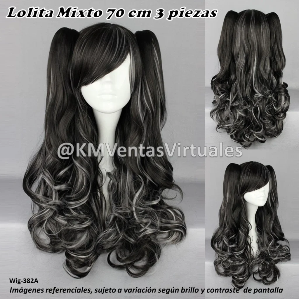 Peluca Negro Mediana (WIG-382A)
