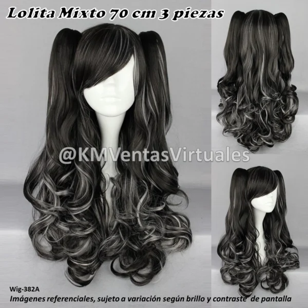 Peluca Negro Mediana (WIG-382A)