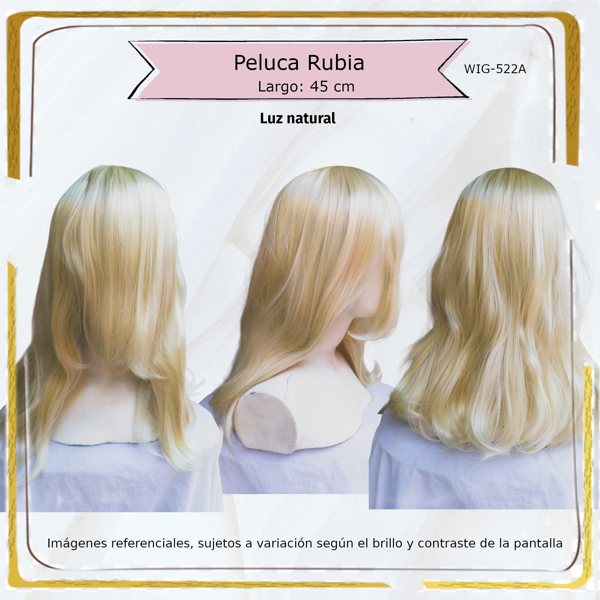Peluca Rubio Corta (WIG-522A) - Image 3