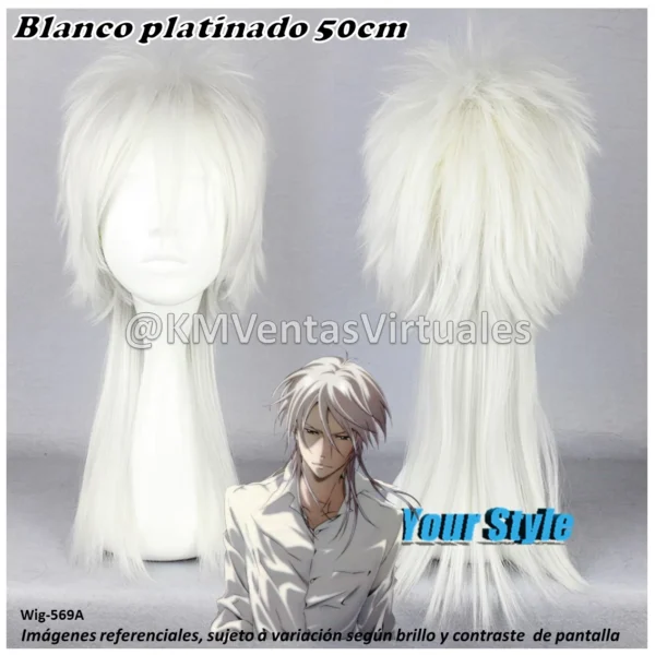 Peluca Shogo Platinado Mediana (WIG-569A)