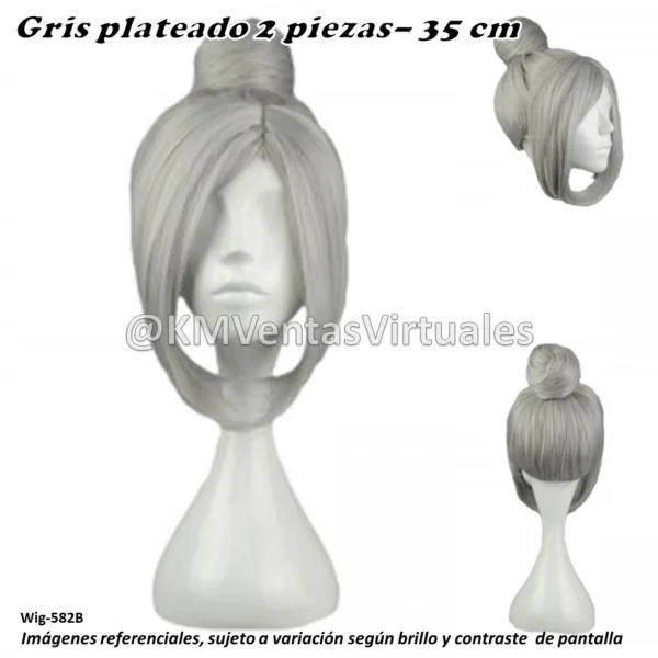 Peluca Meiko Gris Corta (WIG-582B)