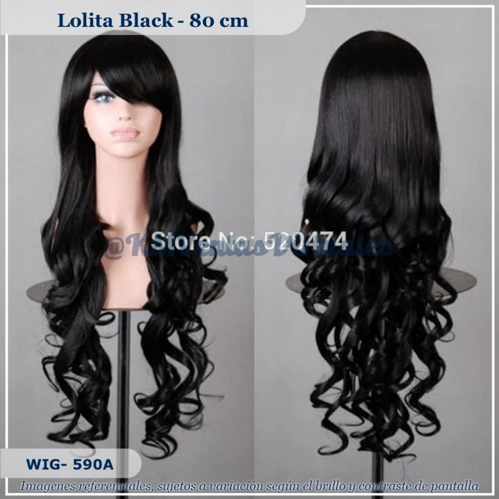 Peluca Negro Larga (WIG-590A)