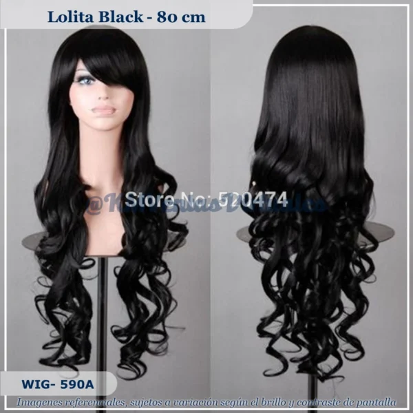 Peluca Negro Larga (WIG-590A)