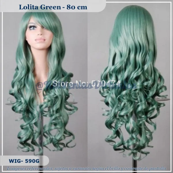 Peluca Verde Larga (WIG-590G)