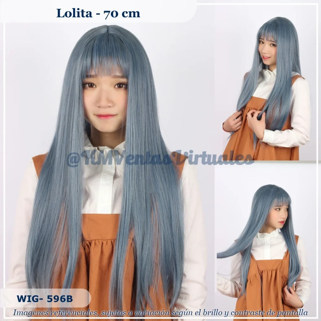 Peluca Azul Mediana (WIG-596B)