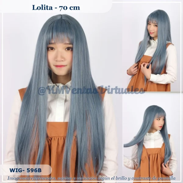 Peluca Azul Mediana (WIG-596B)