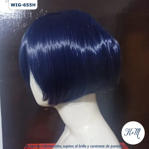 Peluca Azul Corta (WIG-655H) - Image 3