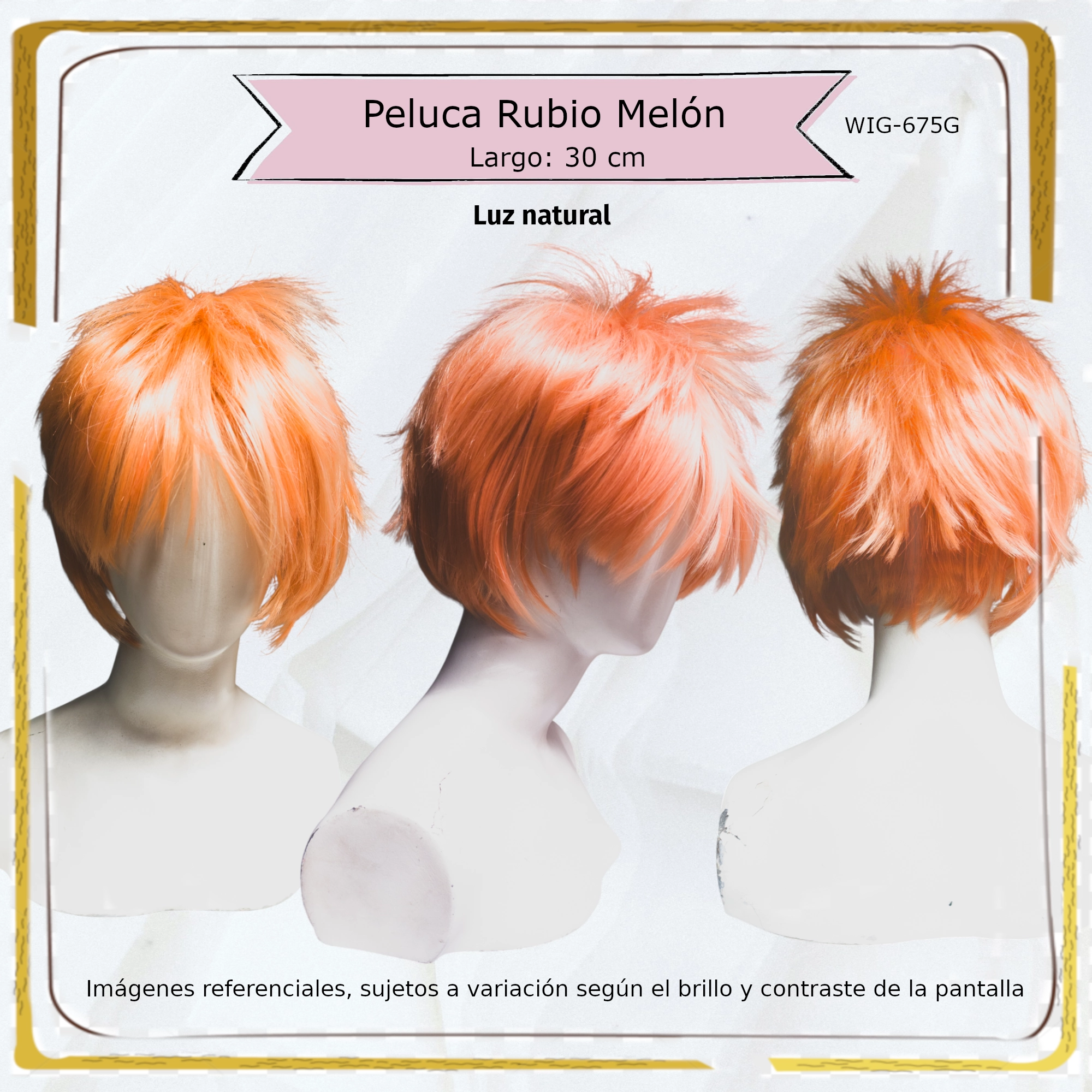 Peluca Rubio Corta (WIG-675G) - Image 3