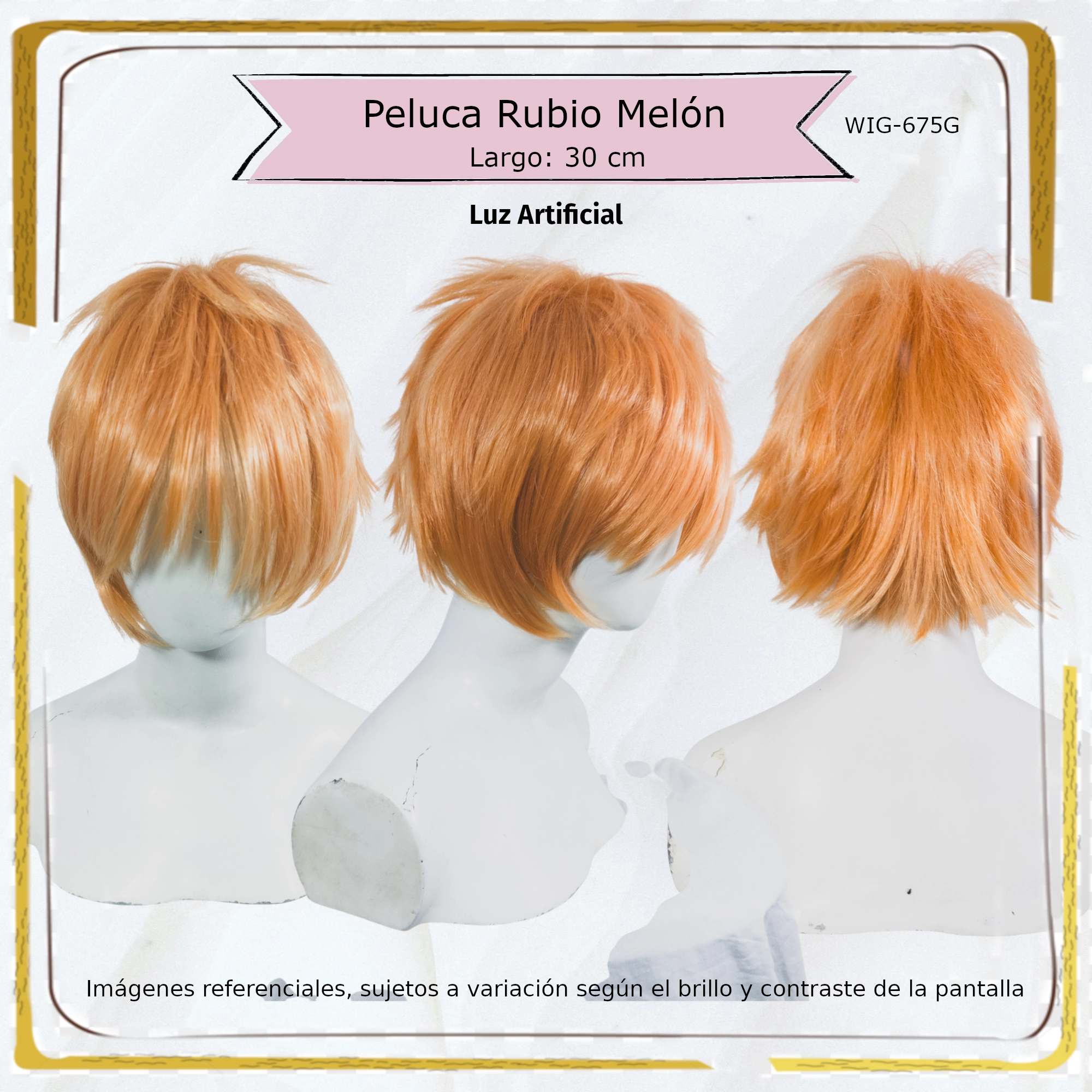 Peluca Rubio Corta (WIG-675G) - Image 2