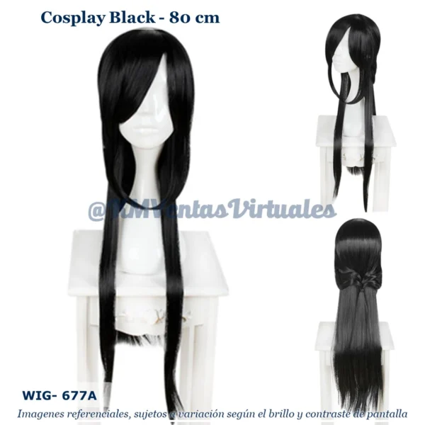Peluca Ninja Negro Larga (WIG-677A)