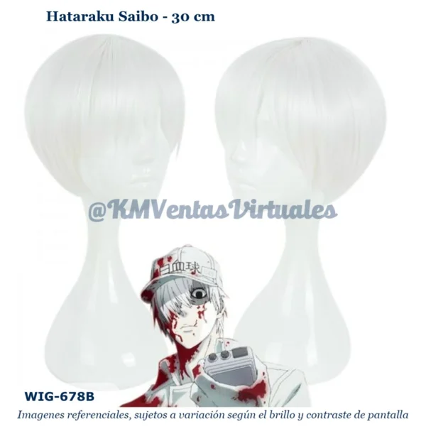 Peluca Glóbulo Blanco Corta (WIG-678B)